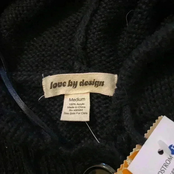 NWT Love By Design button down sweater black crochet chunky women M - Picture 4 of 12